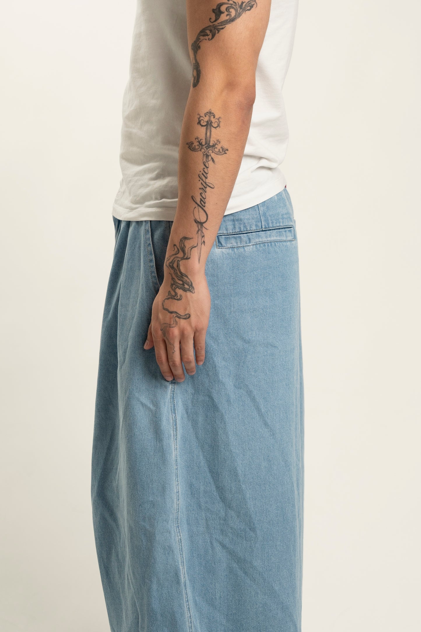 balloon denim jeans (blue)