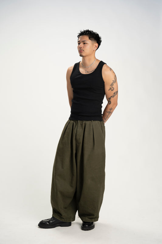 balloon denim jeans (green)